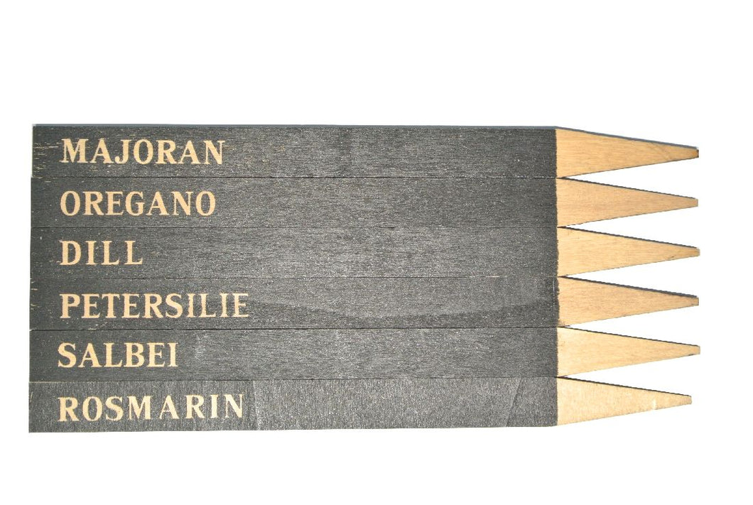 Kräuterstecker aus Holz in Schwarz / 20 cm / 6 Stück - 0,95 € pro Stück