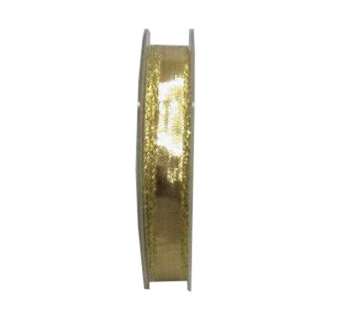 Glanzband I Schleifenband mit Drahtkante I gold I Breite:15 mm I Länge: 25 Meter - 0,47 € pro Meter