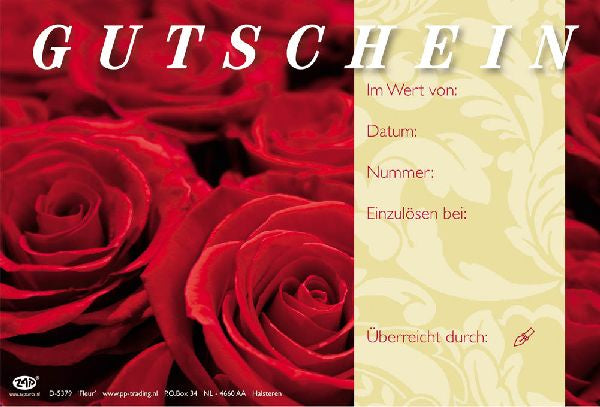 Gutschein Rote Rosen Fleur Gutschein - 0,48 € pro Stück