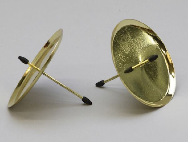 Kerzenteller mit Dorn für Stumpenkerzen Ø80mm 4 Stück gold - 1,62 € pro Stück