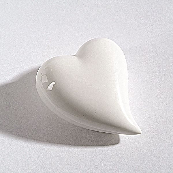 Herz weiss glänzend 7 cm, Keramik, 9 Stück - 3,22 € pro Stück