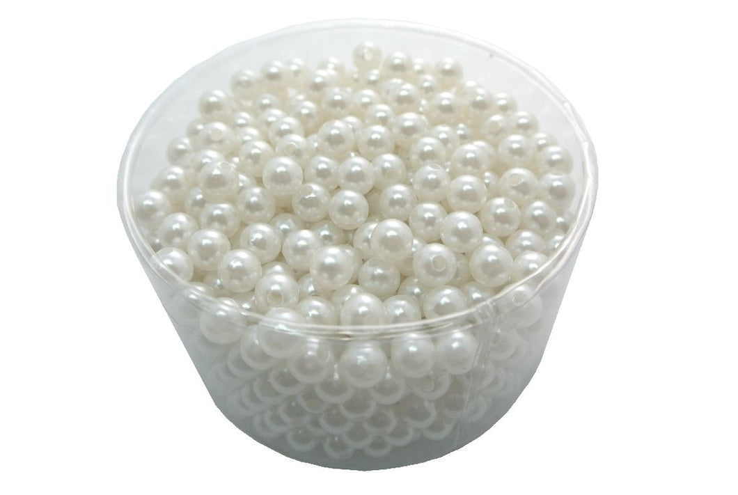 Perlen mit Loch / WEISS / Ø 10 mm / ca. 600 Stück - 69,97 € pro Kilogramm