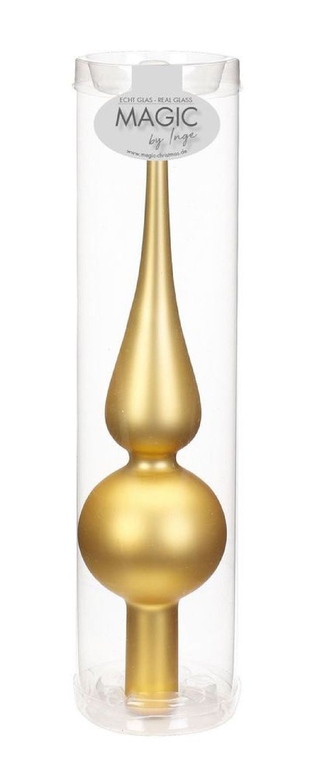 Christbaumspitze / Glasspitze / 25 cm / gold matt
