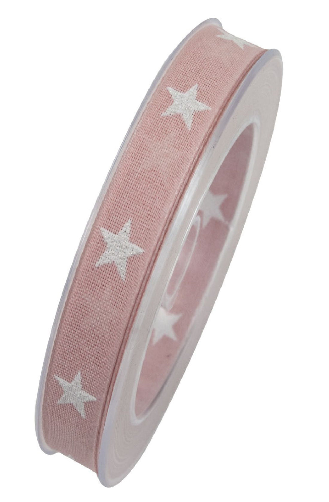 Sternenband mit formstabiler Kante / rosa-weiß / Breite:15 mm / Länge:20 Meter - 0,97 € pro Meter
