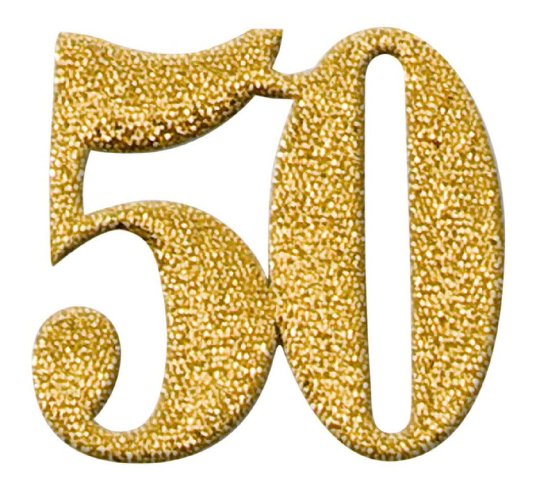 Streudeko Zahlen 50 / gold / 20 Stück / Goldene Hochzeit / 50. Geburtstag - 0,62 € pro Stück