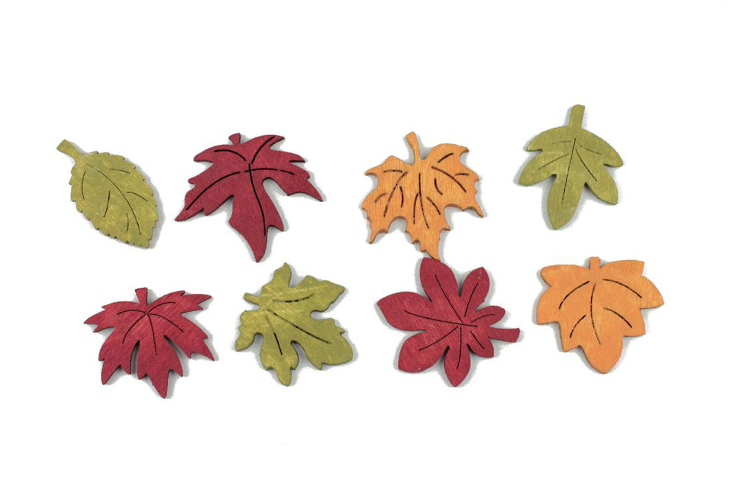 Herbstlaub Streu aus Holz I 72 Teile I 3 cm - 4 cm I Streudeko Herbst - 0,24 € pro Stück