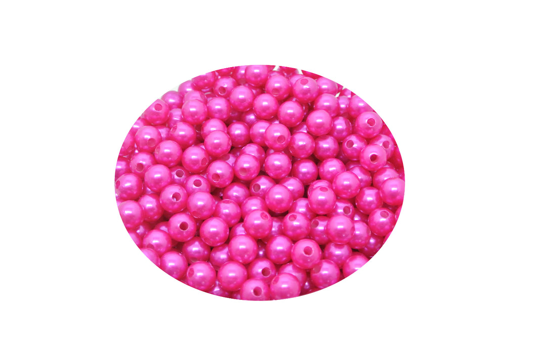 Perlen ca. 600 Stück mit Loch pink Ø 10 mm Hochzeit Deko Kunstperlen - 59,97 € pro Kilogramm