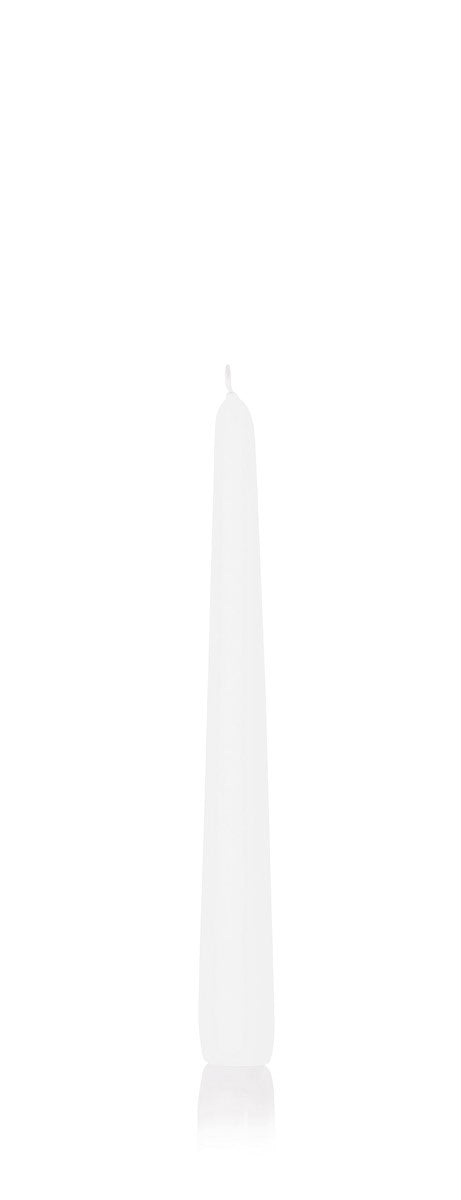 Spitzkerzen weiß / 12 Stück / Brenndauer 8h / Ø2,5cm Höhe 25cm / RAL Gütesiegel - 1,25 € pro Stück